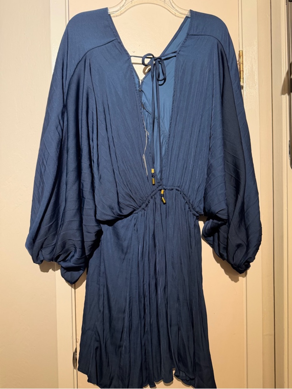 Free People Navy Arzel Boho Mini Dress